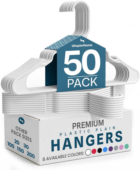 Utopia Home Plastic Hangers 50 Pack