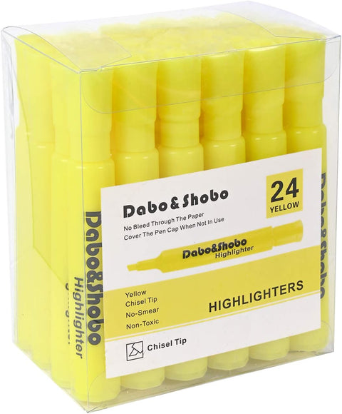Dabo&Shobo Yellow Highlighters (24-Pack)