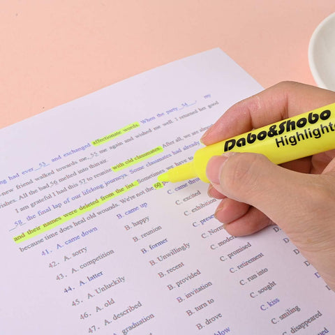 Dabo&Shobo Yellow Highlighters (24-Pack)