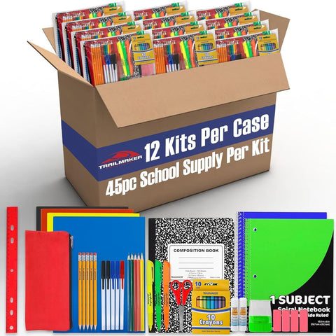 Trail Maker Bulk School Supply Kits (12-Pack)