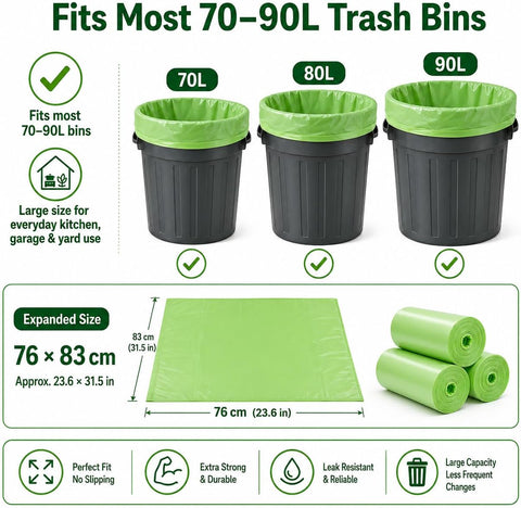 Compostable 90L Trash Bags