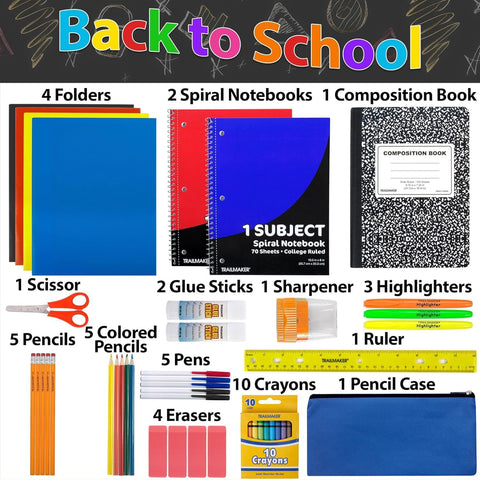 Trail Maker Bulk School Supply Kits (12-Pack)
