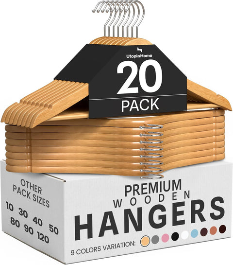 Utopia Home Wooden Hangers 20 Pack